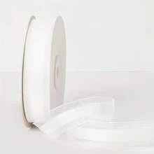 50yd Snow Gauze Ribbon With Fresh Flower Packaging Paper, Bouquet Ribbon, Satin Ribbon, Silk Ribbon, 2.5cm Wide, Cake Wrapping, Gift Floral Material - 50 Yards Gold-edged Ribbon - View 23