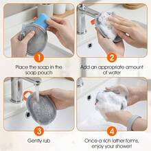 2pcs Set (Foaming Bag + Hook) Mesh Soap Bag Set, Soap Bag Dryer, Multi-Layer Mesh Design Soap Storage Bag, Foaming Soap Net, Bath Ball, Laundry Soap Bag - 2-piece Set (foamer + Hook) - View 5