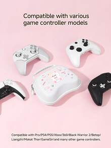 1pc Cute Cat Bow Strawberry Print Pattern, Pure Black & White Design Game Controller Storage Bag, Compatible With PS5, Game Controller Storage Bag, Dust-Proof And Scratch-Resistant, Portable Storage To Protect Your Game Console, The Best Gift For Game Console Players - View 6