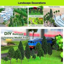 Model Trees, 5 Sizes 1cm-5cm Miniature Green Pine Trees, 2 Colors Scenery Landscape Model For HO/N Scale Train Layout, Diorama, War Gaming Terrain, DIY Craft, Dollhouse & Miniature Garden Decoration - Multicolor - View 7