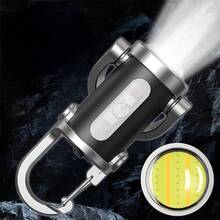 1pc Portable Waist Keychain Mini Flashlight Multi-Function Emergency Charging Keychain Waterproof And Large Flood Bright Suitable For Outdoor Camping Home Emergency Carry Lights - Keychain - View 8