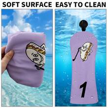 Light Purple Fun Sandwich Cartoon Embroidered Golf Club Head Cover, Healing Cute Style Golf Protector - Lilac Purple - View 5