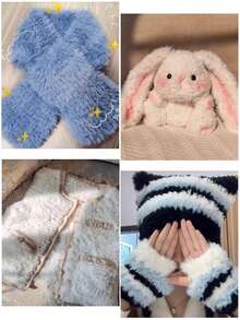 Lawkeman 1/3pcs(100-300g) Faux Fur Yarn, Super Soft Thick Fluffy, Suitable For Crochet, Knitting, Blankets, Handmade Crafts, Scarves And DIY Projects - Multiple Styles - View 6