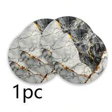 Round Polyester Placemat 36*36cm, Vintage Geometric Triangle And Gold Marble Print, Waterproof Heat-Resistant Washable, For Dining Table Decoration And Heat Insulation - Multicolor - View 14
