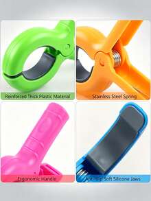 Windproof Chair Clips, Large Beach Towel Clips, Non-Slip Clips. Suitable For Pool Loungers, Cruise Ship Decks And Outdoor Use. Essential For Home, Camping And Travel, Also Can Be Used As Clothes Clips, Laundry Clips - Multicolor - View 6