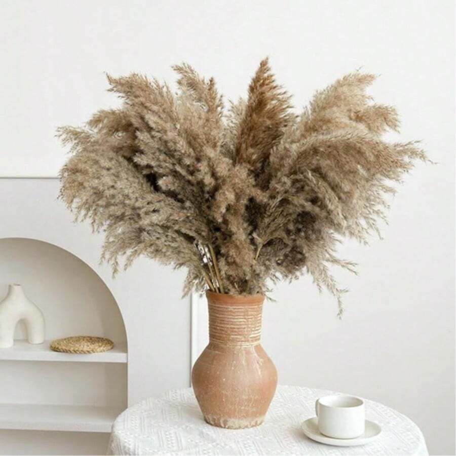 15pcs/Set 43cm/17in Artificial Flowers Combination, Suitable For DIY Vase Arrangement, Long Stem Tabletop Centerpiece, Home Decor, Wedding Party, Home Garden Decoration - Brown - View 1