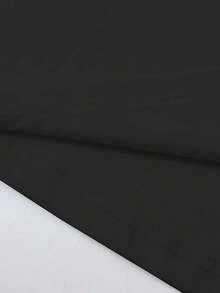 Weiches, bedrucktes T-Shirt aus reiner Baumwolle für Damen, lässiges Sommer-Basic-Top, atmungsaktiv, Rundhalsausschnitt, Kurzarm, Schwarz/Weiß - Schwarz - Übersicht 4