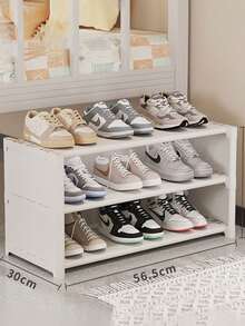 1pc Simple Multi-Layer Shoe Rack For Dorm Bed Under Storage, Household Shoe Cabinet With Wheels, Dust-Proof Shoe Storage Organizer - Multicolor - View 9