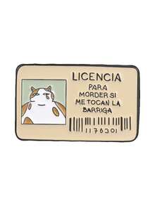 1Pc/Set "LICENCIA PARA ROBAR TU CORAZÓN" Cute Cat ID Badge Shaped Metal Enamel Brooch, Confession Style, Suitable For Decorating Canvas Bags, Clothes, Zippers - Multicolor - View 13