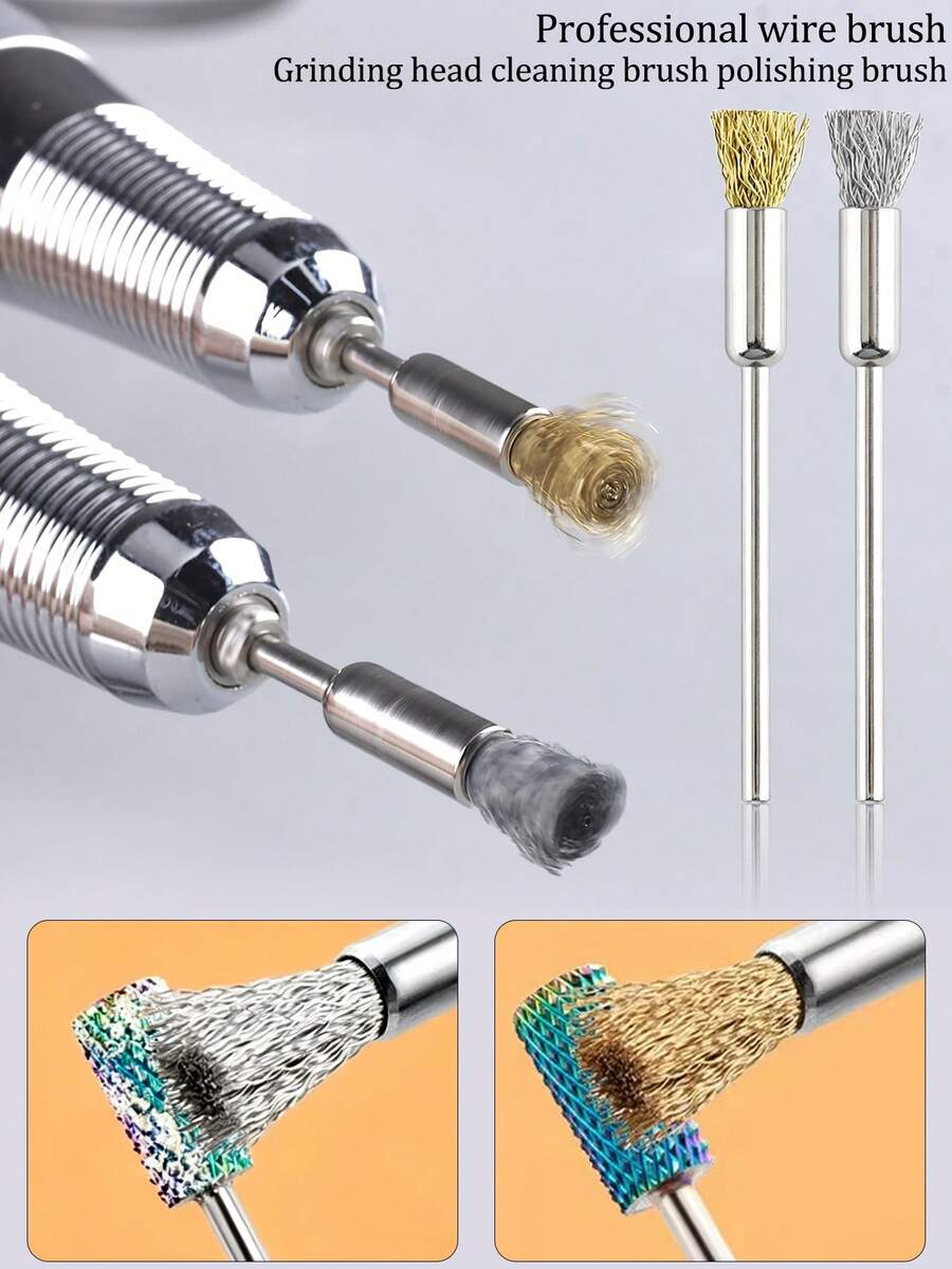 Nail Polishing Head Cleaning Brush, Copper Wire Polishing Wheel, Rust Removal Polishing Head, Electric Polishing Bowl-Shaped Cleaning Brush, Polishing, Deburring, And Rust Removal Tools. - Multicolor - View 1