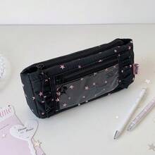 1件女孩高顏值糖果色五角星布料筆袋 學生蕾絲文具收納袋 文具盒 開學季 入學首日 - 彩色 - 查看 15