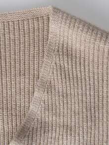 Perirose Women's Light Brown V-Neck Ribbed Knit Cardigan, Gold Button Detail, Short Length Long Sleeve, Suitable For Summer And Autumn, Casual Commute Business, Back To School Date Street Style, Fall Clothes For Women, Teacher Outfits For Women - Coffee Brown - View 9