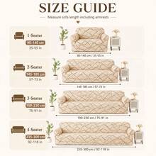 Milk Silk Printed Full Cover Elastic Universal Sofa Cover, Anti-Scratch, Removable And Washable, Thickened Dust-Proof, Suitable For All Seasons, For Living Room, Bedroom, Office Sofa - Champagne - View 8