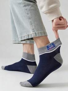 5 Paar Herren Kurzsocken, Frühling/Herbst schweißabsorbierend geruchshemmend Sport-Mesh-Socken, Sommer Bootssocken - Verschiedenfarbig - Übersicht 4