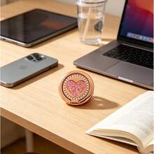 1pc Rhinestone Metal Phone Ring Holder/Ring, With Adjustable Ring, Gold Zinc Alloy Asymmetric Phone Ring, Suitable For IPhone, Android Phones, Birthday Gift, Gift For Family, Friends, Ring Holder, Phone Accessories - Multicolor - View 12