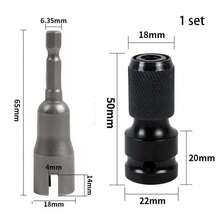 Kunci Sok Baut Kupu-kupu, Adaptor Mur Soket Gagang Heksagonal 6,35mm, Cocok untuk Alat Listrik, Obeng Pipih, Kunci Sok Lubang Kupu-kupu - A - View 12