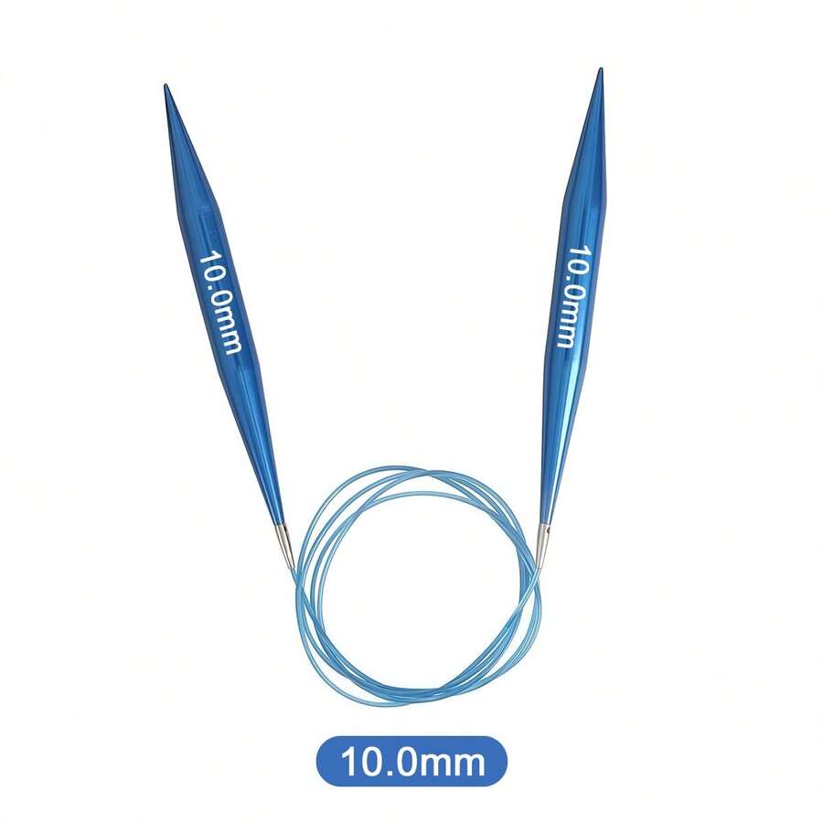 Detachable Interchangeable Circular Knitting Needles, Blue Anodized Aluminum Needles With Detachable Flexible Cable, Smooth Rust-Resistant Circular Knitting Needles For Scarves, Hats, Sweaters And DIY Knitting Projects - Crochet Needles - View 1