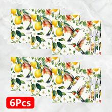 1pc/4pcs/6pcs, Home Decor, Floral & Bird Pattern Printed Linen Placemats, All-Season Use, Suitable For Dining Table, Washable Placemats, Coasters, Kitchen Placemats, Home Goods, Kitchen Supplies, Table Decor - Multicolor - View 15
