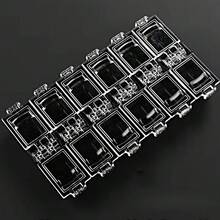 1個 12格透明蓋收納盒（白色/黑色）– 適用於美甲裝飾品、珠寶和小零件；美甲沙龍與工作室的理想選擇 - 彩色 - 查看 8