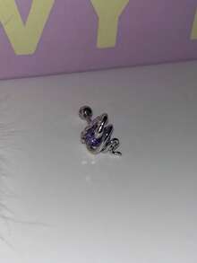 1件閃爍惡魔耳釘 高端百搭雪花軟骨耳環 藍色耳飾 貝殼耳釘 女款 - 小蛇耳骨釘 - 查看 4