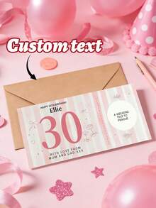 OBOVAY 1pc Personalized Number Striped Scratch-Off Card, Circular Scratch Coating Surprise Exchange Card, Birthday Milestone Gift Prop, Birthday Party Interactive Game Card, Gift Box Atmosphere Decoration, Creative Birthday Greeting Card, Birthday Gift - Multicolor - View 7