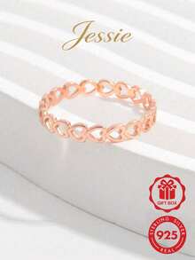 Jessie Jewelry Heart Design Silver Wedding Band For Women Bridal Wedding Fine Jewelry - Silver - View 12