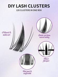 60/120pcs D-Curl Fairy Eyelash Clusters 8-18mm Cartoon Style Eyelash Clusters, DIY Eyelash Extensions, Moist Spiky Anime Eyelashes, Single Eyelash Clusters, Ultra-Thin Invisible Eyelash Band, Suitable For Beginners Daily, Wedding, Date, Party, Music Festival, Halloween And Other Occasions. Eyelash Clusters, Eyelash Clusters, Single Eyelashes, False Eyelashes. - D - View 4