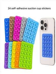 Silicone Phone Grip With Suction Cup, Compatible With IPhone And Android Phones, Hands-Free Phone Holder For Selfies And Videos, Mobile Finger Mirror Stand, Silicone Suction Cup Phone Case, Phone Stand With Suction Cup, Adhesive Phone Holder, Suitable For Phones, Wallets, Mini Wallets And Women's Card Holders - Multicolor - View 4