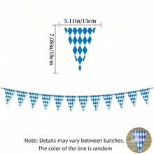 2Sets-Banderines con patrón de diamantes azul & blanco, banderas de cuerda tradicionales del festival de cerveza bávaro, adecuadas para la decoración de fiestas del festival de cerveza, banderas triangulares de cuerda grandes e impermeables para exteriores, adecuadas para eventos de celebración con tema alemán, suministros de decoración colgante para carnaval - multicolor - Ver 11