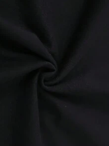 Camiseta 100% algodón con diseño de ballena y aleta de foca, estampado de dibujos animados distintivo, color negro, corte holgado y cómodo, cuello redondo, manga corta, fácil de lavar a máqu - Negro - Ver 4