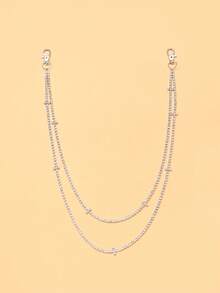 STONEFANS 1pc Gold Double Layer Pants Chain For Women, Pendant Waist Chain/Hip Chain, Rhinestone Body Chain Accessory, Suitable For Jeans, Skirts, Music Festivals, Parties, Nightclubs, Beach Vacations, Street Style - Multicolor - View 4