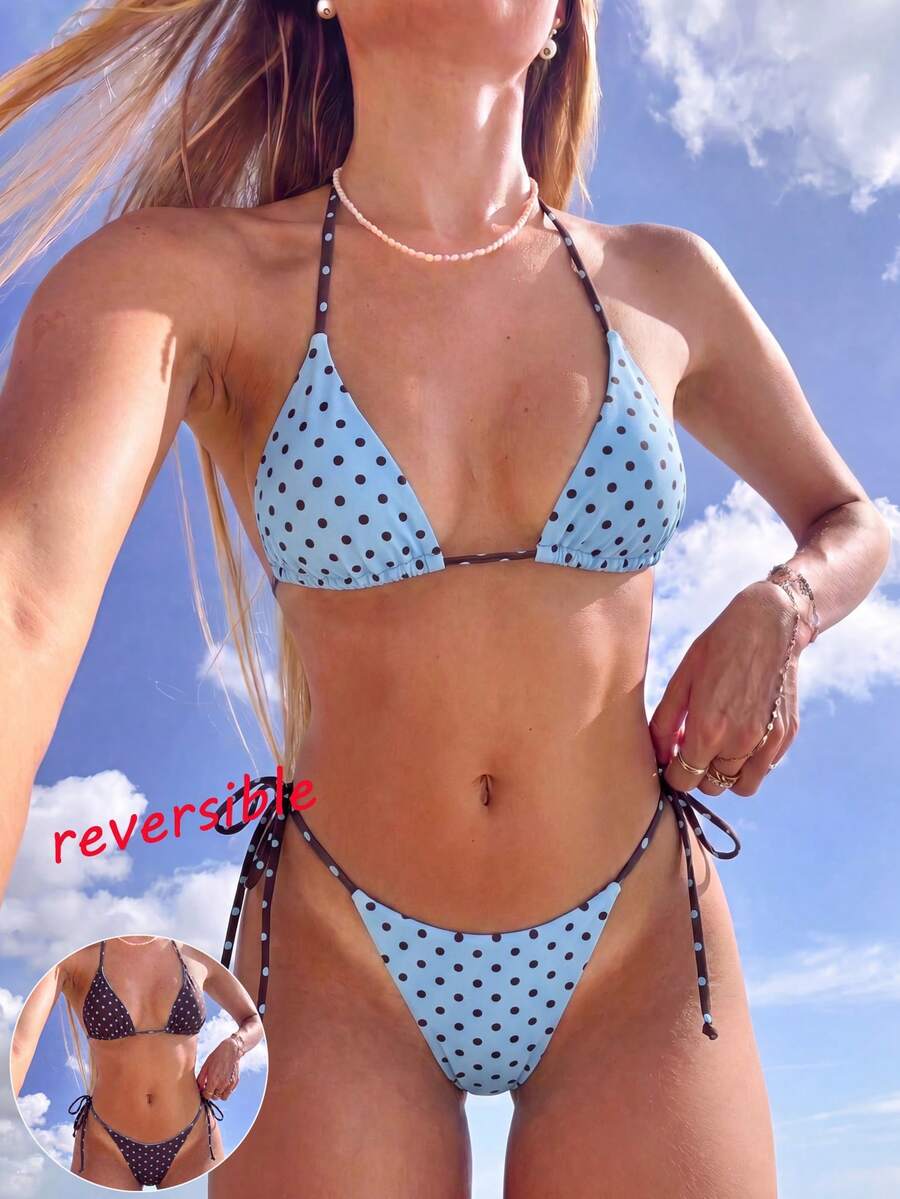 女款夏季比基尼套裝，掛脖綁帶露背女式泳衣，時尚舒適比基尼套裝，適合夏季度假、海灘休閒與假日穿著，女款夏季套裝