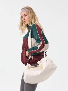 Women's College Style Colorblock Sports Jacket, Fashionable Stand Collar, Suitable For Sports, Fitness, Cycling, Hiking, Commuting, Versatile Styling - Multicolor - View 8