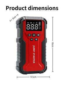 Car Battery Jump Starter With 150PSI Air Pump, Portable Car Emergency Jump Starter, Car Battery Air Pump With Auto Shut-Off Function, Includes Jump Cables And Lighting - J33 - View 12