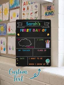 1 bảng tên trường tùy chỉnh chữ, bảng đạo cụ chụp ảnh Back To School, quà tặng Back To School, đồ trang trí kỷ niệm Back To School - Nhiều màu - Xem 1