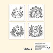 Rabbit Garden 學生著色本，24頁可愛溫馨插圖，提升心情，適合送給朋友的生日禮物，著色活動，返校季，7.9x7.9 英吋，附紙墊 - 兔子花園 - 查看 6