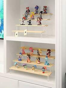 1pc Ladder Display Rack, Multi-Functional Wooden Desktop Dessert Display Rack, Decorative Storage Rack For Nail Polish, Fragrance, Aromatherapy Candles, Air Freshener, Desktop, Office, Vanity, Bedroom, Bathroom, Home, Dorm, Room Household Storage Organizer! - Beige - View 9