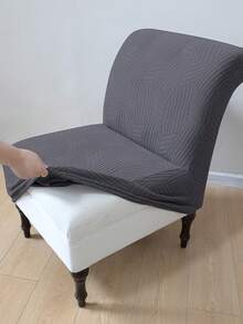 1PC Surfing Jacquard Chair Cover, Polyester Elastic Jacquard, Machine Washable, Suitable For Living Room Study Sofa Chair Protective Cover - Dark Grey - View 5