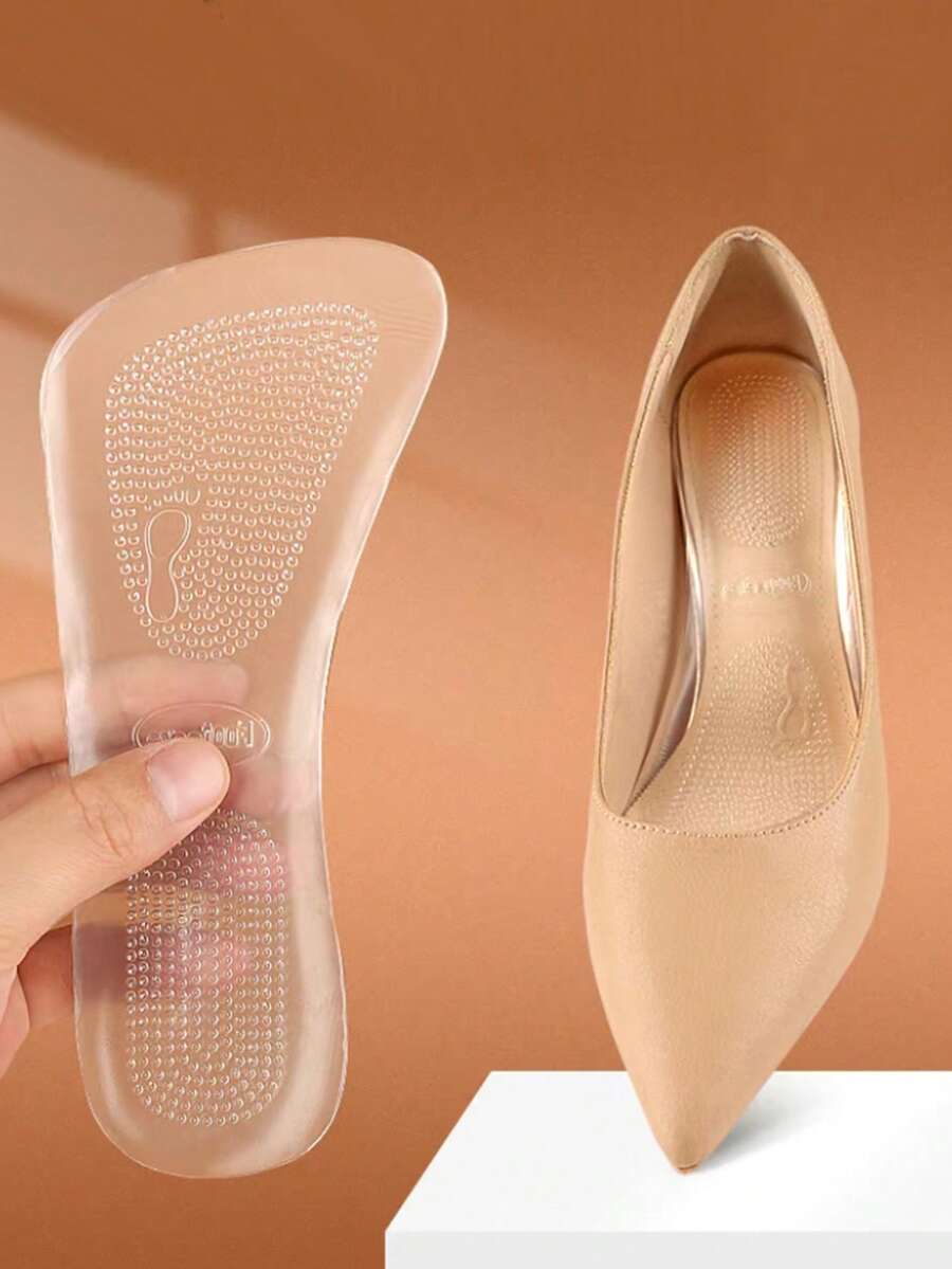 2pcs New Granular 7/10 Transparent Soft Rebound Fit Half-Size Insoles - Clear - View 1
