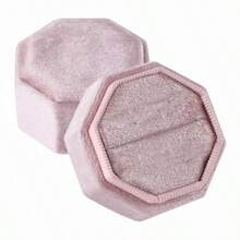 1pc Personalized Octagonal Velvet Ring Box, Customized Letter Combination Ring Holder, Wedding Ring Box, Engagement Ring Box, Anniversary Jewelry Gift Storage Case - Multicolor - View 27