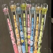 1/2/4/8/12支免削蛋形鉛筆 耐用塑膠美術用品 適用學校與辦公室 乾淨書寫與繪圖 透明可伸縮自動鉛筆「Writing Companion」透明三段式自動鉛筆 馬卡龍色 隨機配色 - 款式1 - 查看 3