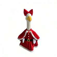 Porch Goose Christmas Outfit Cute Christmas Dress And Cape Bow Headband For 23 Inch Lawn Goose Statue Clothes - Red - View 6