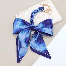 1pc Women's Fashion Versatile Multi-Color Silk Scarf Bow Handmade Woven Pendant, Exquisite Bag Decoration Accessory, Personalized Car Hanging Slouchy Keychain Ribbon, Anti-Loss Convenient Hanging, Suitable For Dates, Gatherings, Birthday Parties - Multicolor - View 8