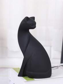 Matte White Resin Abstract Cat Statue, Minimalist Modern Animal Sculpture Decor, Elegant Tabletop Ornament For Fireplace Mantels, Living Room Side Tables,Room Decor, Home Decor, Bestfriend Gifts,A Back-To-School Gift - New Product - View 16