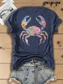 Retro Fireworks Shirt Patriotic T-Shirt, Preppy Coastal Lake T-Shirt, Colorful Summer T-Shirt, Beach Lover Gift Casual T-Shirt Vacation Set For Women - 藏藍色1 - 查看 3