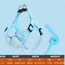PETCHIC Conjunto de Arnés y Correa para Perros con Lunares Lindos - Chaleco para Cachorros sin Estrangulamiento con Lazo 3D, Arnés para Gatos de Malla Suave y Transpirable a Prueba de Escape, Conjunto para Pasear Mascotas Lavable a Máquina para Perros Pequeños y Medianos - Multicolor - Ver 21