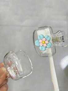 3D Sakura Pattern Toothbrush Holder - Cute Design For Travel And Home Storage With Transparent Lid, Compact And Portable Design Easy To Carry, Protects Toothbrush Head, Dual Drainage And Ventilation Function, Suitable For Home, Dorm And Travel Use | Cute Toothbrush Head Storage Rack Suitable For Bathroom Storage, Back To School Season, Suitable For Home And Dorm Use - Multicolor - View 9