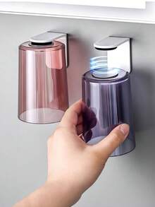 1/2 Magnetic Inverted Toothbrush Cup, Transparent Minimalist Toothbrush Holder, Wall-Mounted Quick Install Magnetic Hanging Toothbrush Cup, Suitable For Sink Area, Washbasin, Dorm And RV Bathroom - View 6