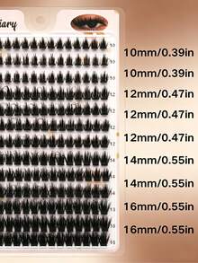 D-Curl 100D Spike Evil Lash Clusters 208 قطعة، رموش عنقودية مانجا ناعمة وكثيفة بحجم درامي، إضافات رموش DIY طويلة الأمد ومقاومة للماء مناسبة للإطلالات الخارجية والعطلات الصيفية - D - مشاهدة 6