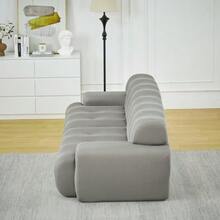 Cloud Sofa, Two Oversized Seats – Wide Armrests And A Modern Design With Tufted Details. Curved Sofa, Ideal For Living Rooms And Apartments. No Assembly Required. - Grey - View 7